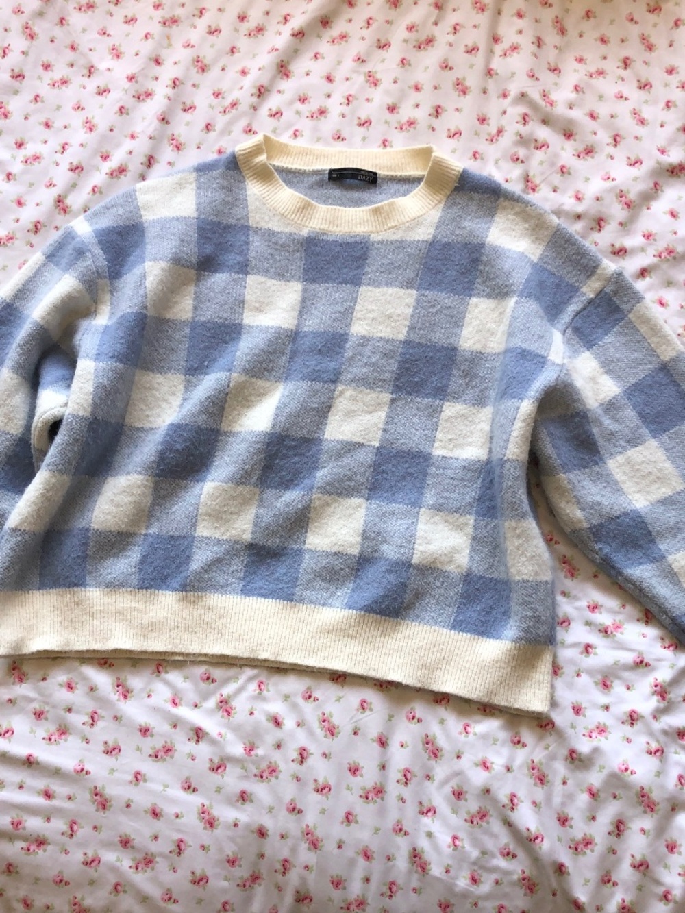 Baby Blue Gingham Flannel Shirt Women’s Boho Country Long Sleeve Casual Top